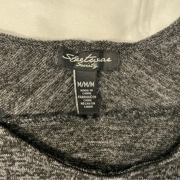 STREETWEAR SOCIETY WOMEN’S HEATHER BLACK LONG SLEEVE TOP SIZE MEDIUM - Picture 4 of 8